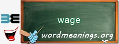 WordMeaning blackboard for wage